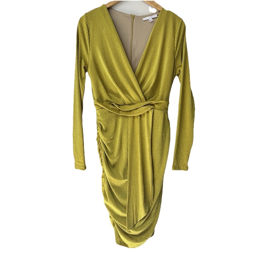 Iris Mini Bodycon Dress Size Small Cocktail Club Ruched Draped Skirt